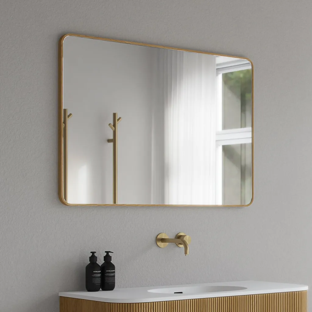 Noorwork NM7010 - 70x100 cm, Carpenter Wooden frame mirror in oiled Oak