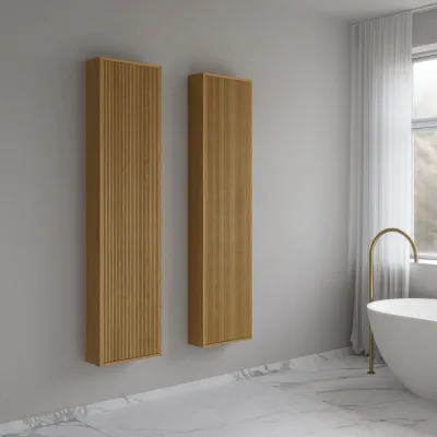 Noorwork NHC4117 - 40x16x170 cm, Carpenter's Tall Cabinet in Natural Oak 