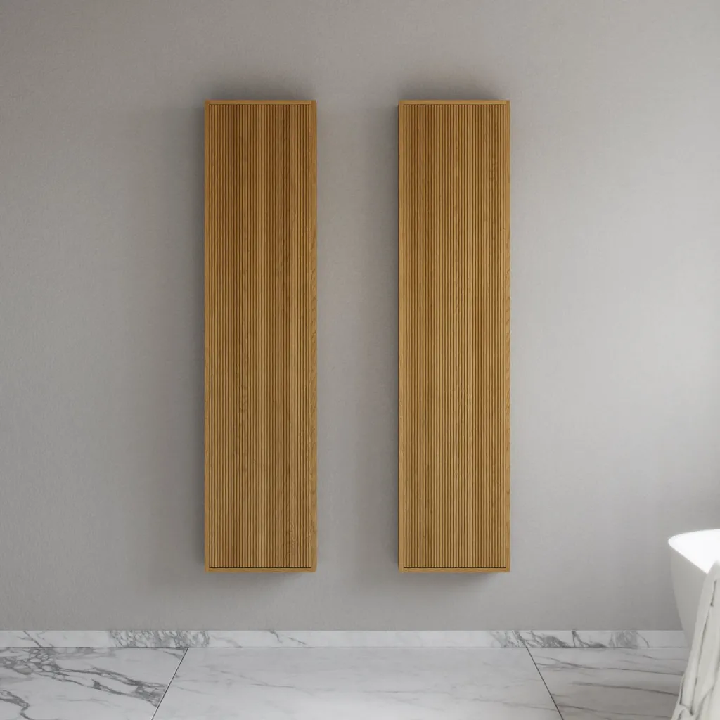 Noorwork NHC4117 - 40x16x170 cm, Carpenter's Tall Cabinet in Natural Oak 