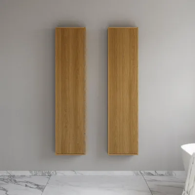 Noorwork NHC4117 - 40x16x170 cm, Carpenter's Tall Cabinet in Natural Oak 