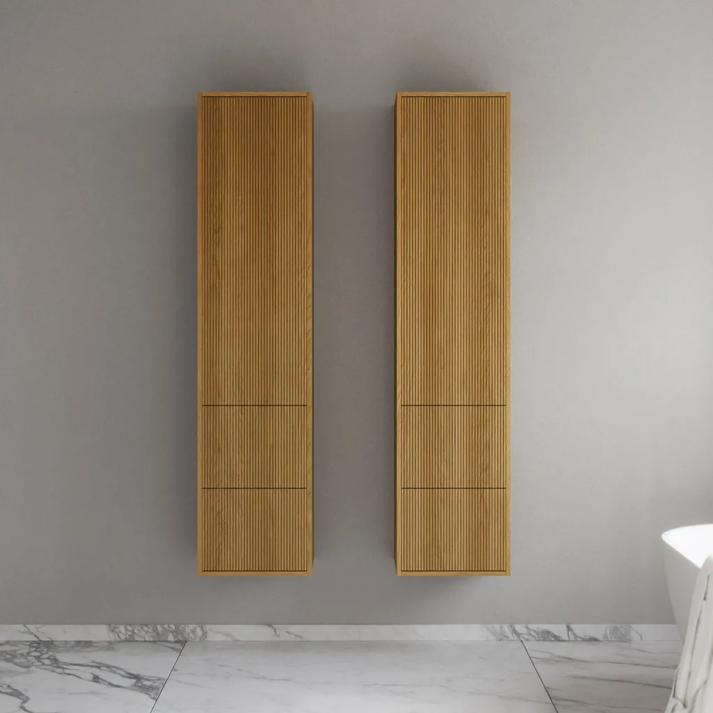 Noorwork NHC4317 - 40x35x170 cm, Cabinet with 2 drawers in Natural Oak 