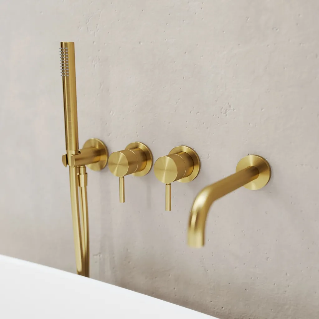 Semplice SBR801 S11 - Tub/shower, PVD Brushed Brass