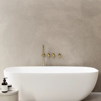 Semplice SBR801 S11 - Tub/shower, PVD Brushed Brass