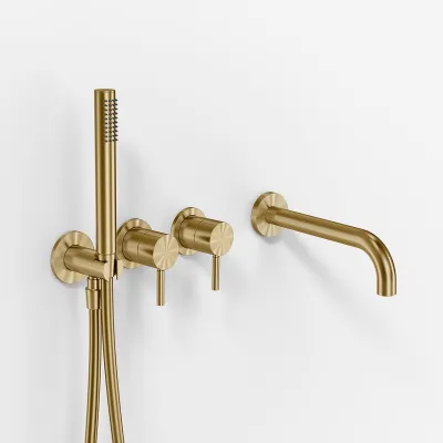 Semplice SBR801 S11 - Tub/shower, PVD Brushed Brass