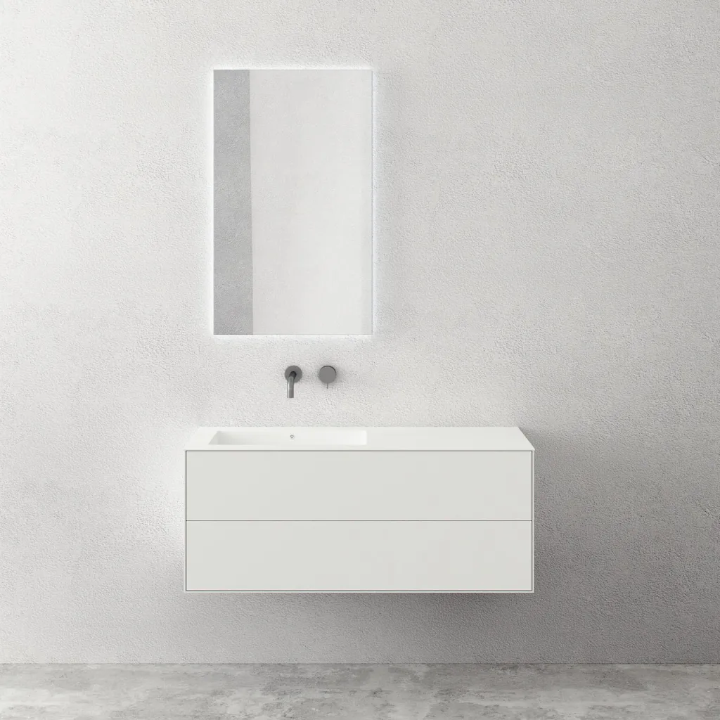 Copenhagen Chic II 120L - Bathroom furniture, Corian®, Matte white