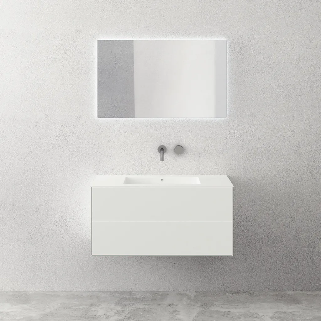 Copenhagen Chic II 100 - Bathroom furniture, Corian®, Matte white
