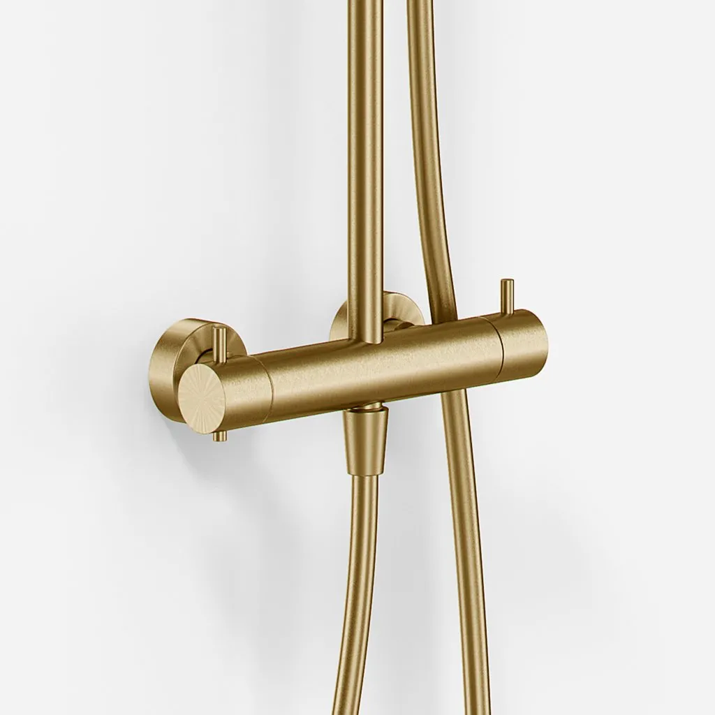 Semplice Rain DeLuxe SRL02 - SmartTerm Ø25 EasyClean, PVD Brushed Brass