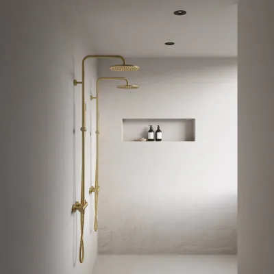 Semplice Rain DeLuxe SRL02 - SmartTerm Ø25 EasyClean, PVD Brushed Brass