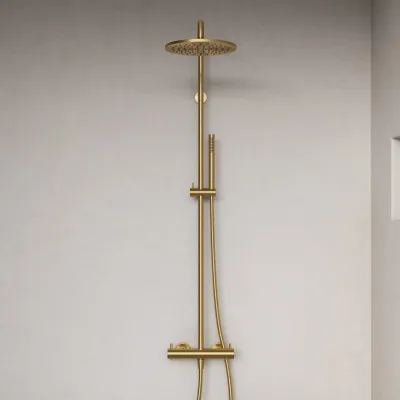Semplice Rain DeLuxe SRL02 - SmartTerm Ø25 EasyClean, PVD Brushed Brass