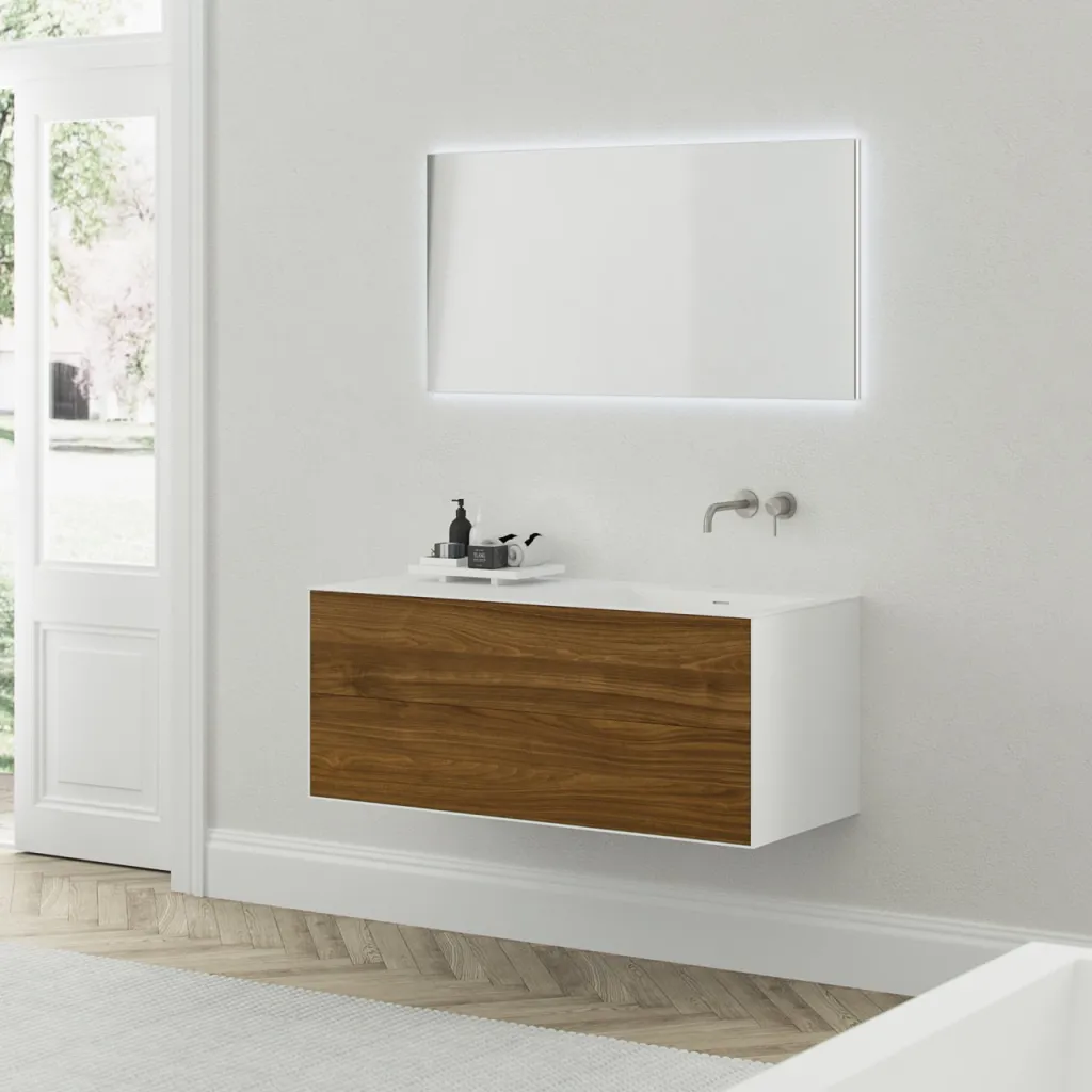 Copenhagen Chic 120R - MKII, Glacier White Corian® w/American Walnut