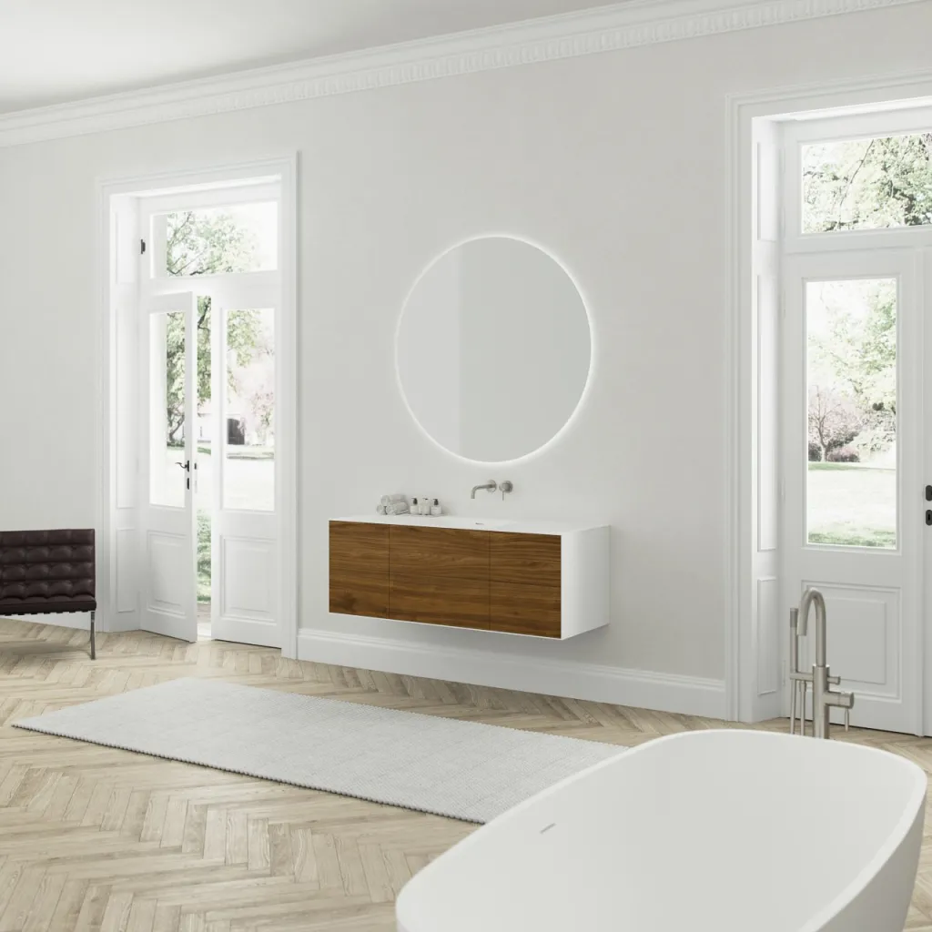 Copenhagen Chic 140 - MKII, Glacier White Corian® w/American Walnut