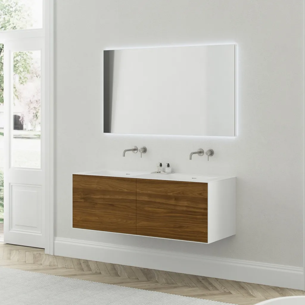 Copenhagen Chic 140D - MKII, Glacier White Corian® w/American Walnut
