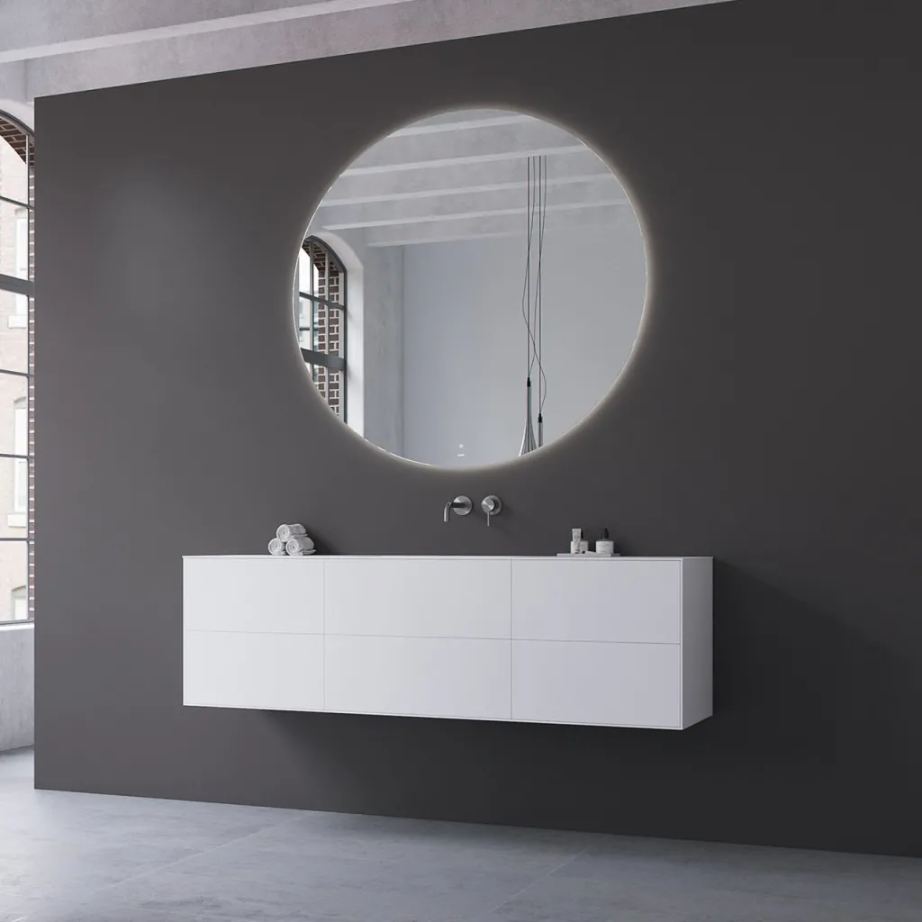 Copenhagen Chic 160 - MKII, Cabinet, 6 drawers, sink & body in Glacier White Corian® and fronts in Matt white