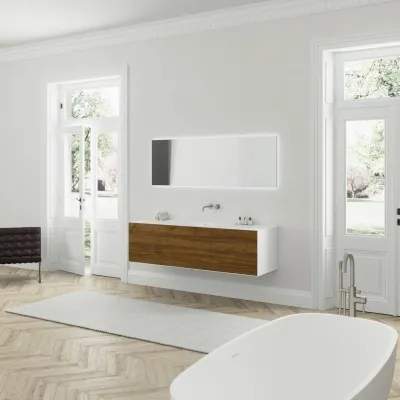 Copenhagen Chic 180 - MKII Cabinet, 6 drawers, sink & body in Glacier White Corian® w/American Walnut