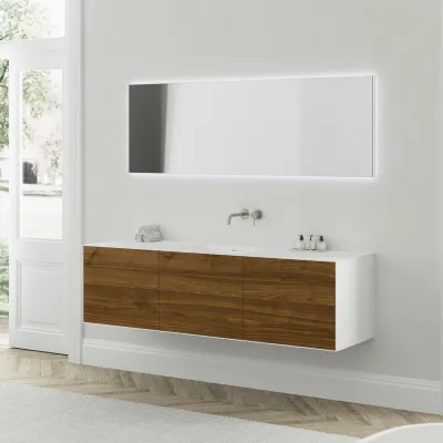 Copenhagen Chic 180 - MKII Cabinet, 6 drawers, sink & body in Glacier White Corian® w/American Walnut