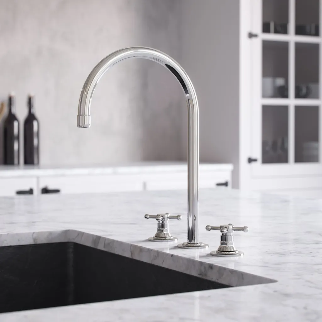 Hassel&Teudt HHV605 S05 - 3-hole kitchen mixer with swivel spout, Chrome