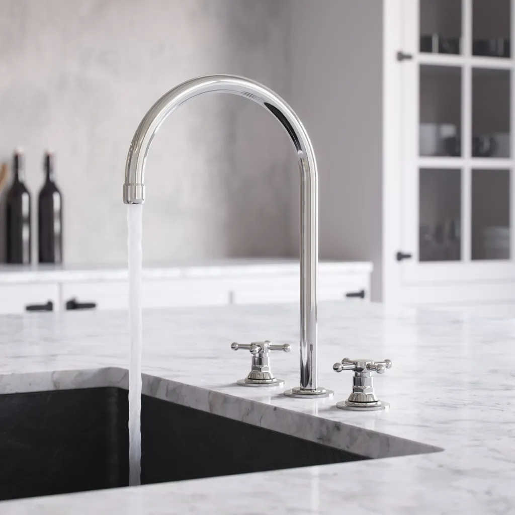 Hassel&Teudt HHV605 S05 - 3-hole kitchen mixer with swivel spout, Chrome