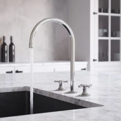 Hassel&Teudt HHV605 S05 - 3-hole kitchen mixer with swivel spout, Chrome
