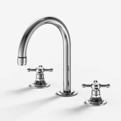 Hassel&Teudt HHV605 S01 - 3-hole Kitchen mixer w/ Ø150 swivel spout, Chrome