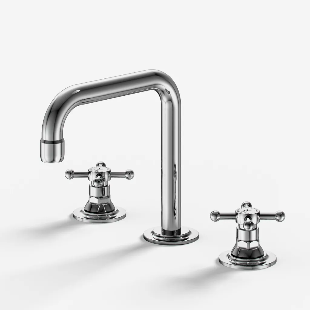 Hassel&Teudt HHV605 S02 - 3-hole Kitchen mixer w/ U150 swivel spout, Chrome