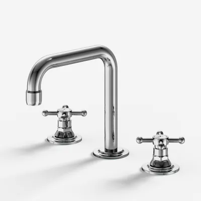 Hassel&Teudt HHV605 S02 - 3-hole Kitchen mixer w/ U150 swivel spout, Chrome