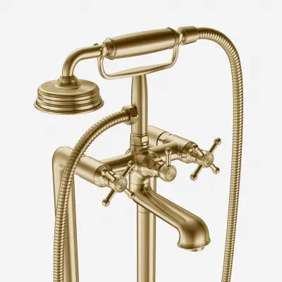 Hassel&Teudt HBK702 - Freestanding bath mixer, PVD Brushed brass
