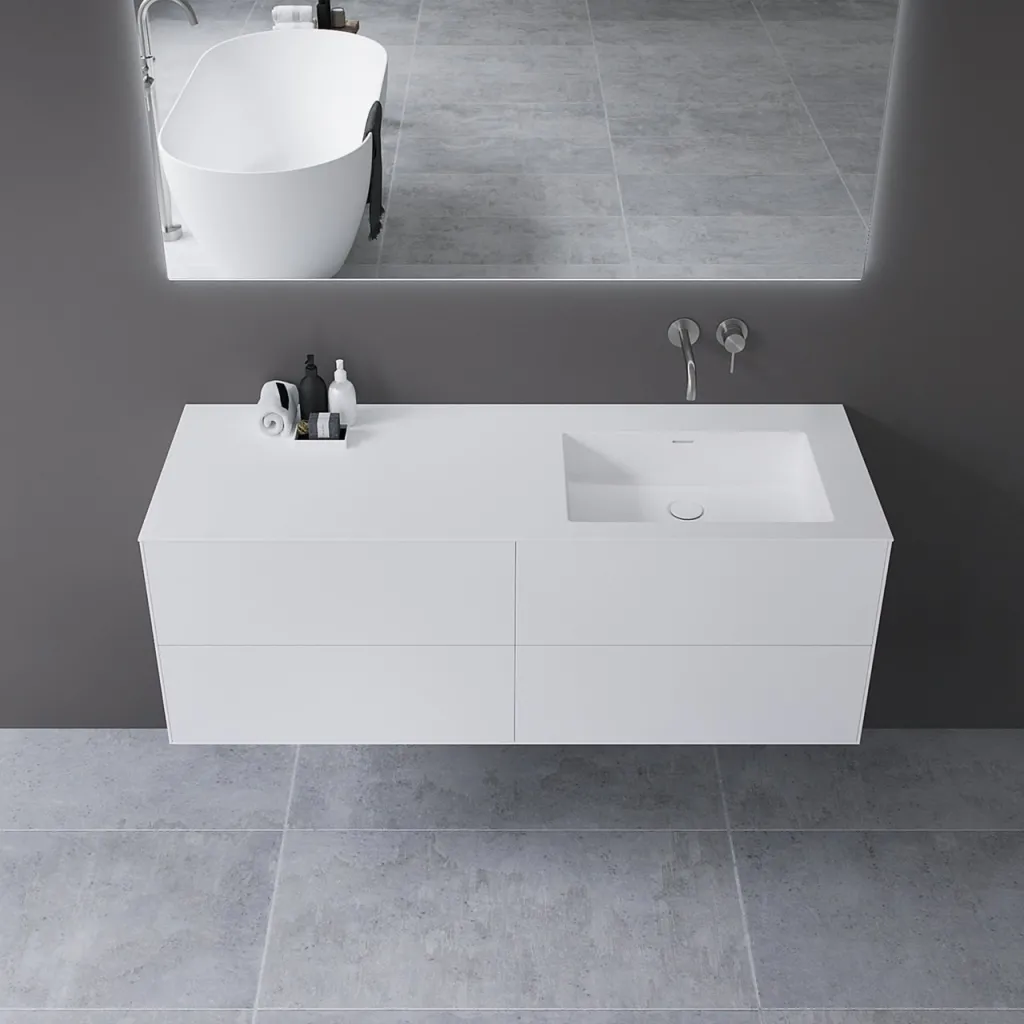 Copenhagen Chic 140R - MKII - Bathroom furniture, Corian®, Mathvid