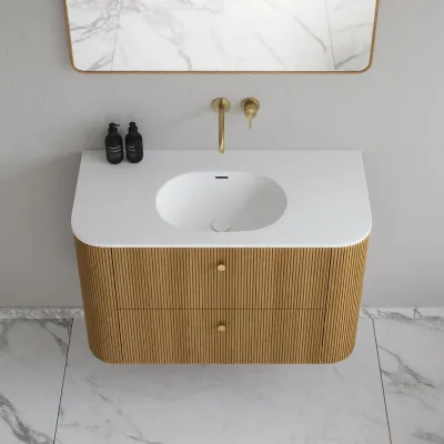 Noorwork 100 - Cabinetry in Natural Oak including Matt white Corian® sink top