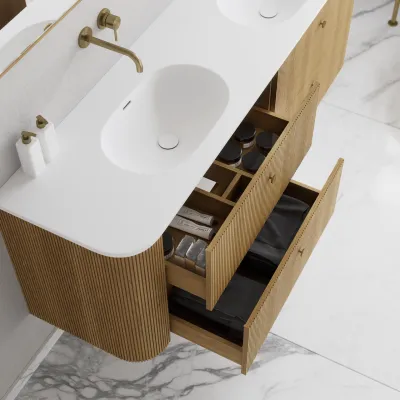 Noorwork 100 - Cabinetry in Natural Oak including Matt white Corian® sink top