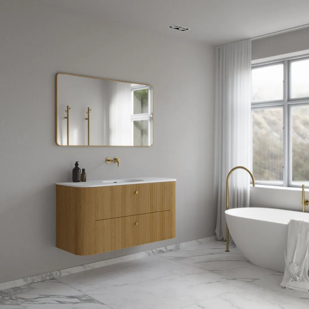 Noorwork 120 - Cabinetry in Natural Oak including Matt white Corian® sink top