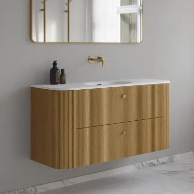 Noorwork 120 - Cabinetry in Natural Oak including Matt white Corian® sink top