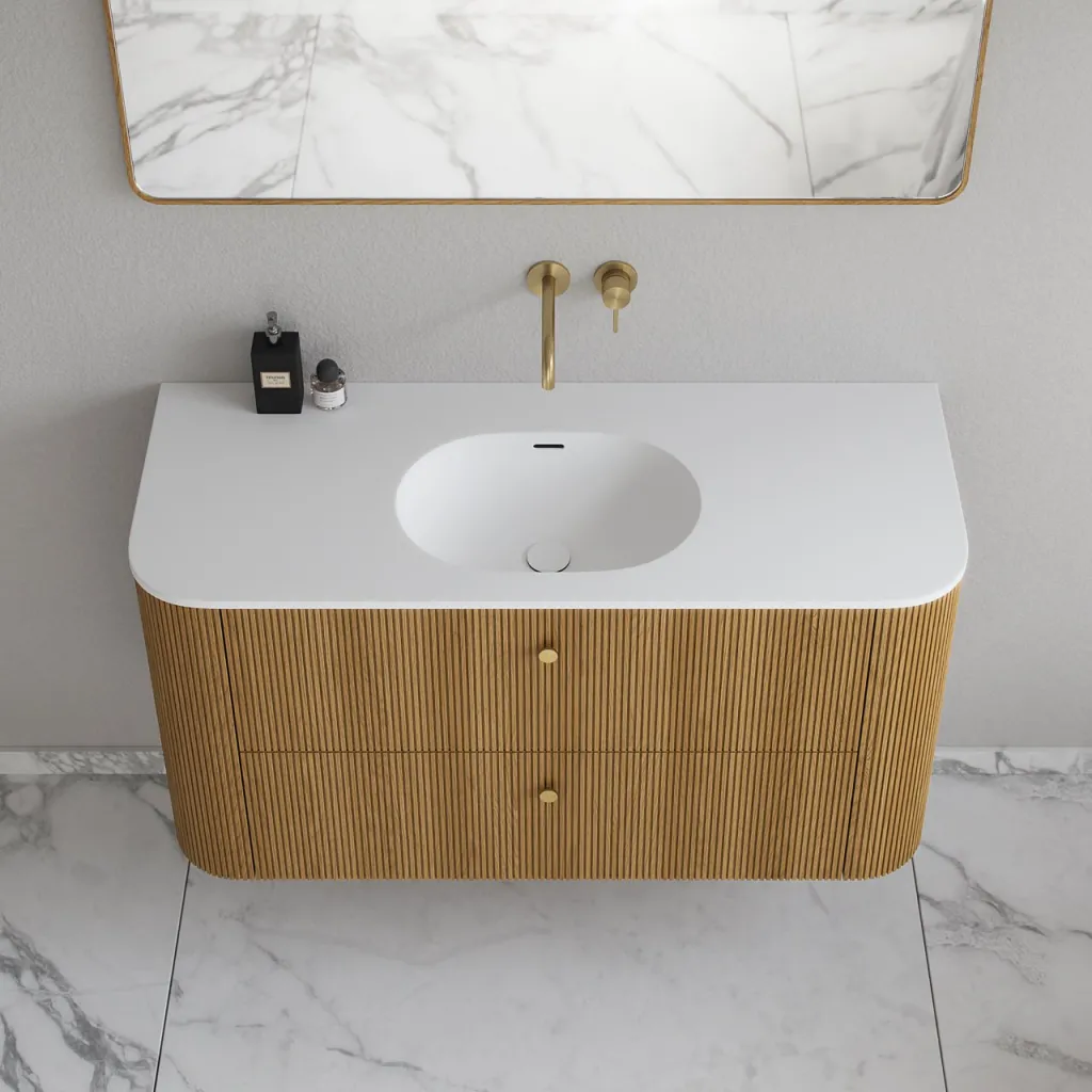 Noorwork 120 - Cabinetry in Natural Oak including Matt white Corian® sink top