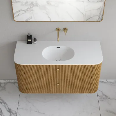 Noorwork 120 - Cabinetry in Natural Oak including Matt white Corian® sink top