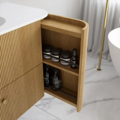 Noorwork 140 - Cabinetry in Natural Oak including Matt white Corian® sink top
