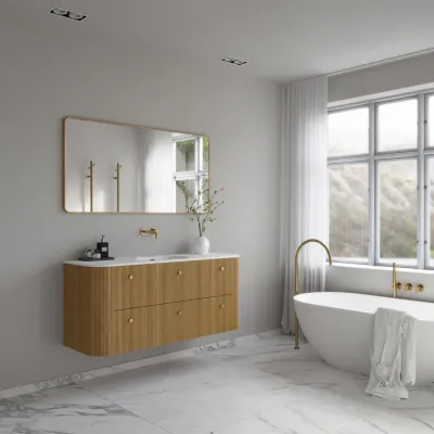 Noorwork 140 - Cabinetry in Natural Oak including Matt white Corian® sink top