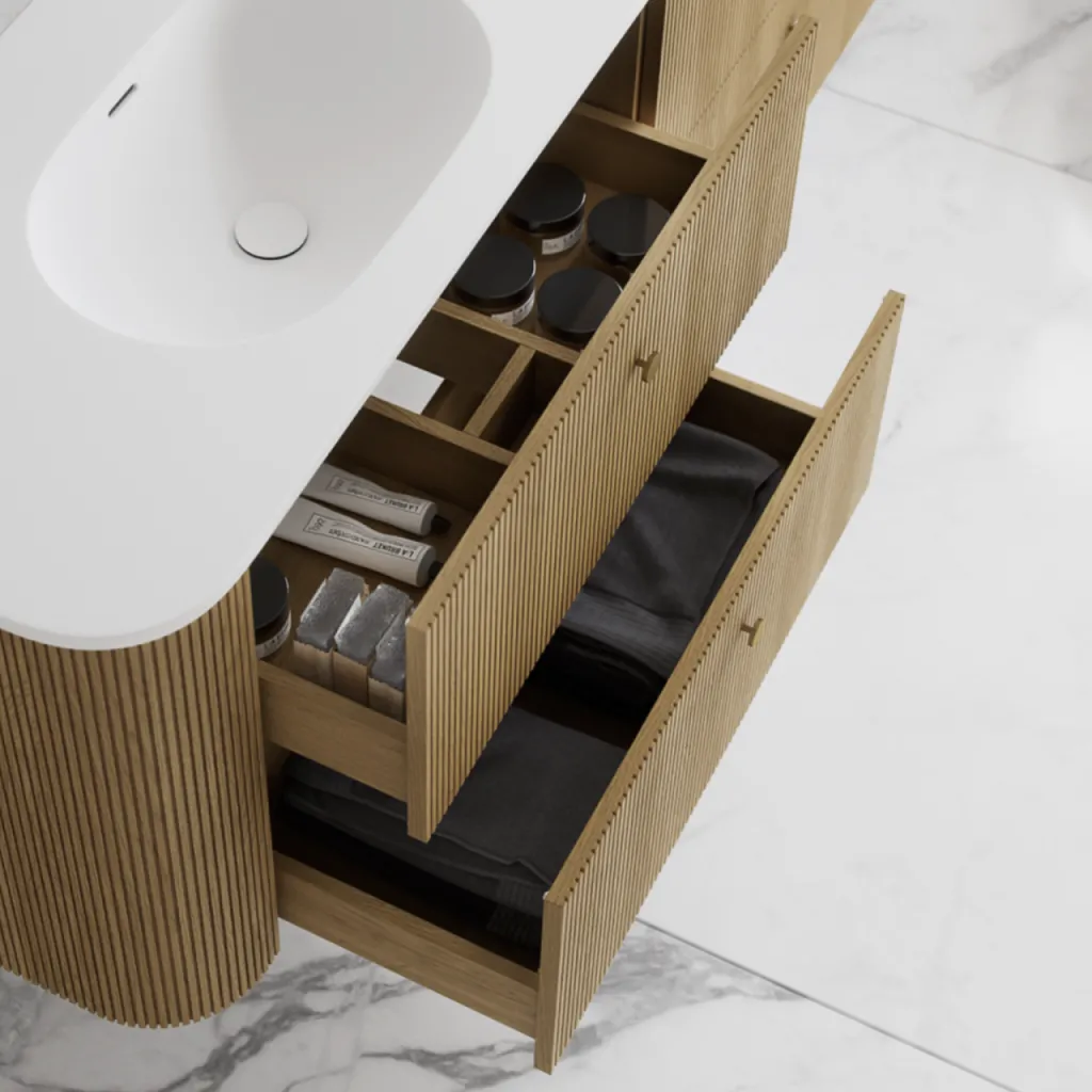 Noorwork 140 - Cabinetry in Natural Oak including Matt white Corian® sink top
