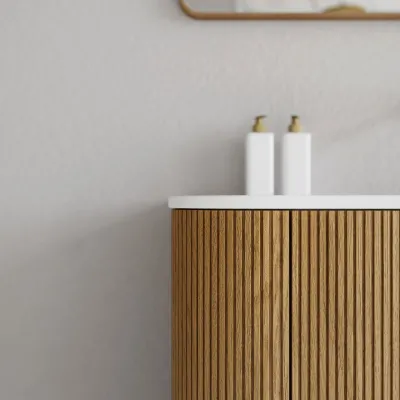 Noorwork 140 - Cabinetry in Natural Oak including Matt white Corian® sink top