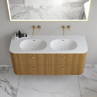 Noorwork 140D - Cabinetry in Natural Oak including Matt white Corian® sink top
