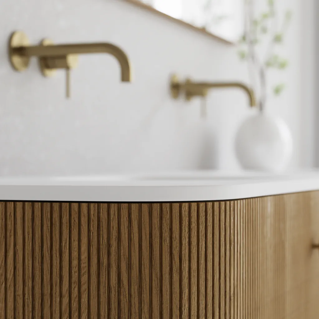 Noorwork 140D - Cabinetry in Natural Oak including Matt white Corian® sink top