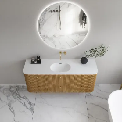 Noorwork 160 - Cabinetry in Natural Oak including Matt white Corian® sink top
