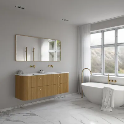 Noorwork 160D - Cabinetry in Natural Oak including Matt white Corian® sink top