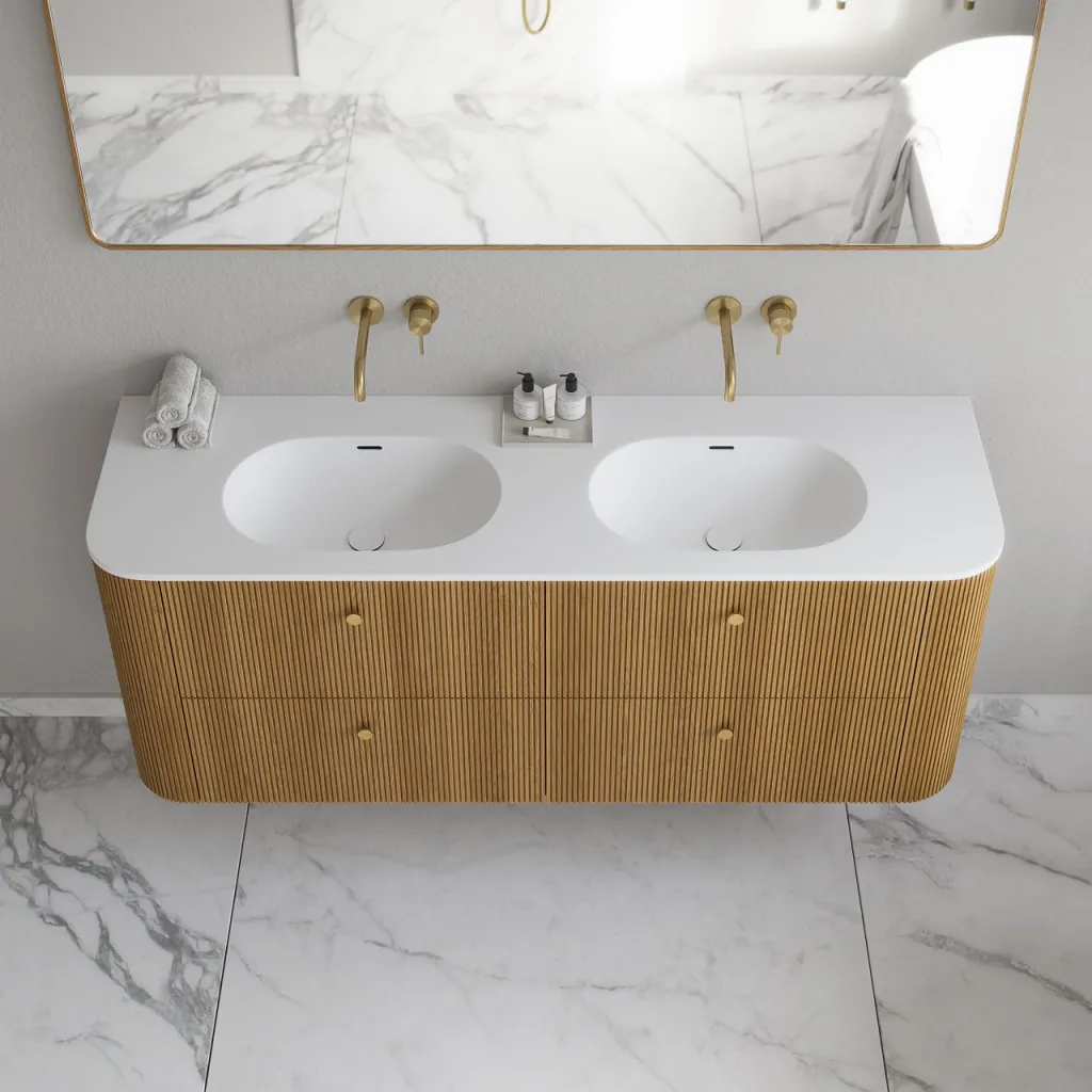 Noorwork 160D - Cabinetry in Natural Oak including Matt white Corian® sink top