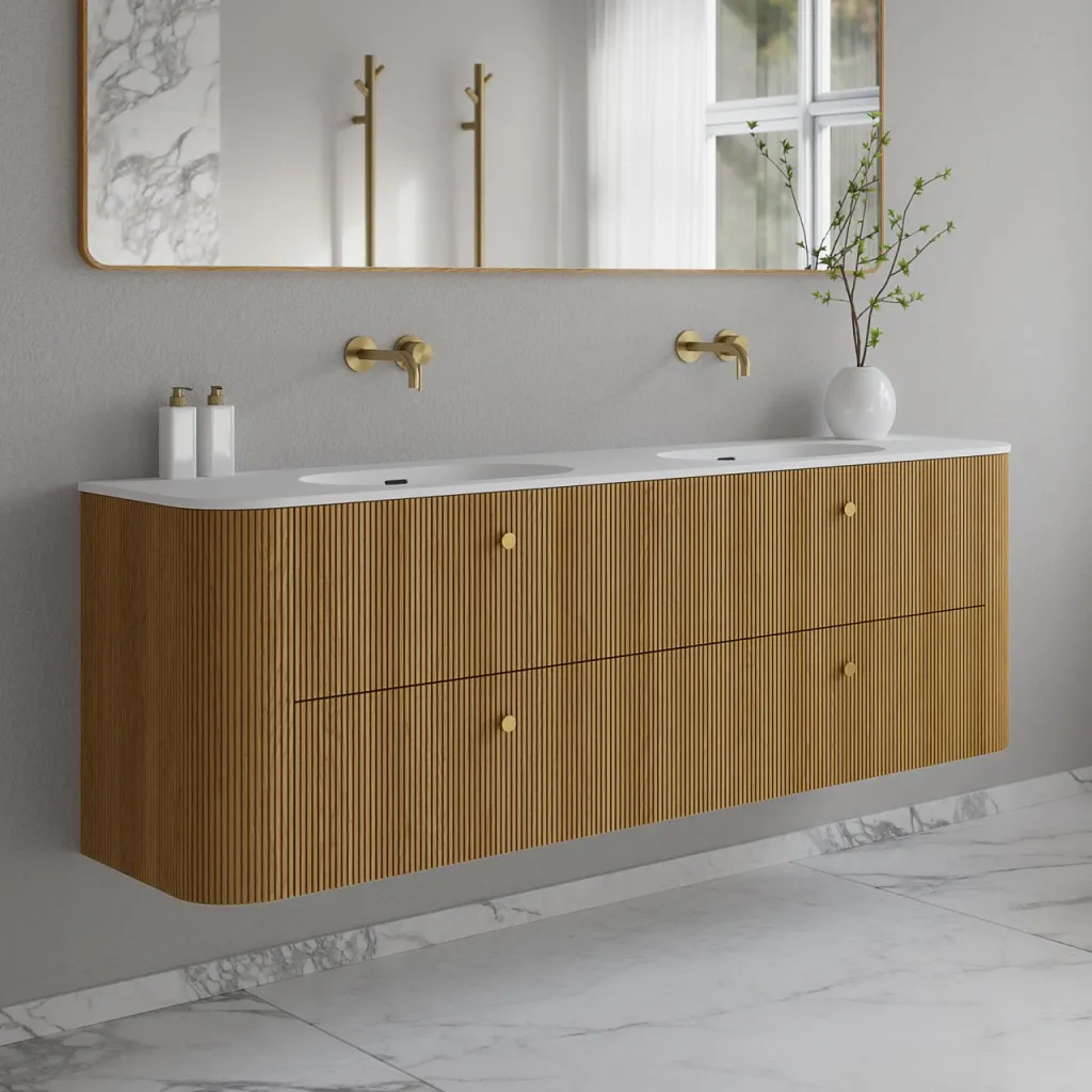 Noorwork 180D - Cabinetry in Natural Oak including Matt white Corian® sink top