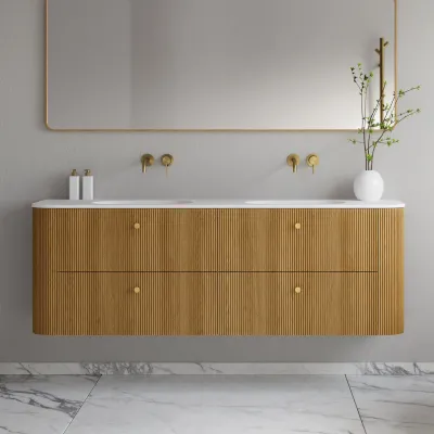 Noorwork 180D - Cabinetry in Natural Oak including Matt white Corian® sink top