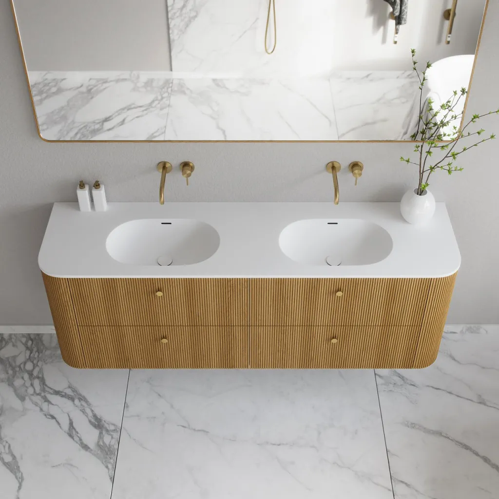 Noorwork 180D - Cabinetry in Natural Oak including Matt white Corian® sink top