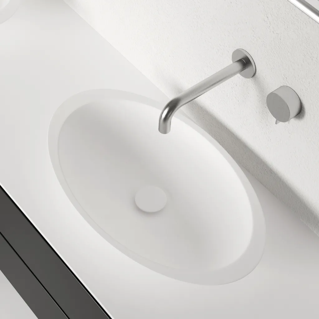 Shape 60 - 60x35 Washbasin, Matt white SolidTec®