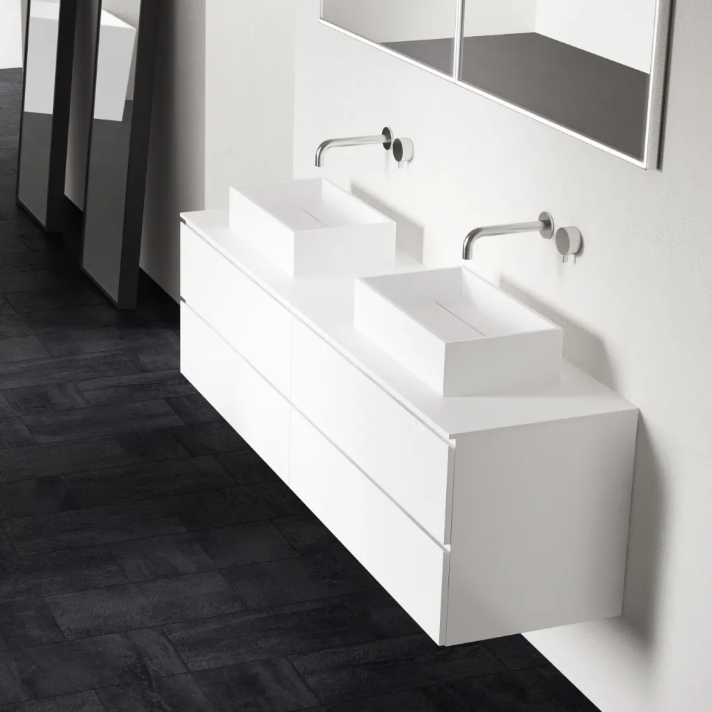 Plano 50 - 50x30 Washbasin, Matt white SolidTec®