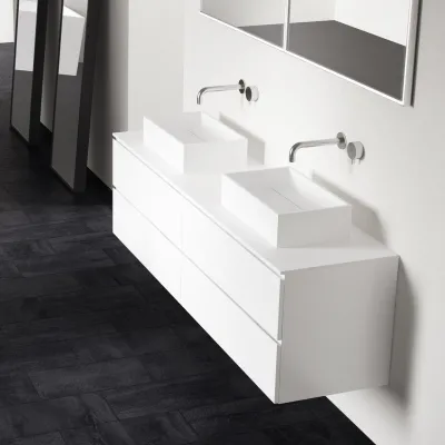 Plano 50 - 50x30 Washbasin, Matt white SolidTec®