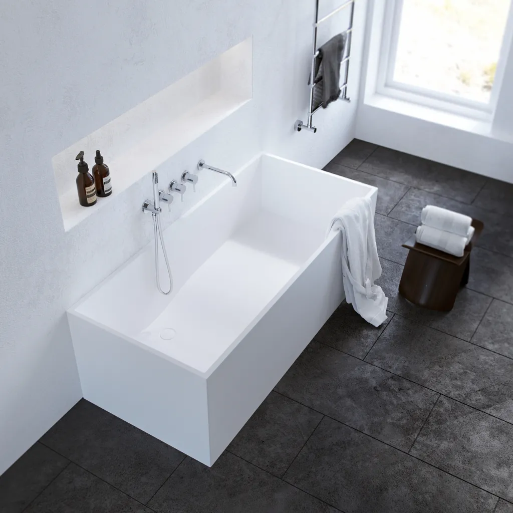Frozen Tub 158 - Bathtub 158x68, Solid Matt White SolidTec®