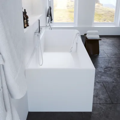 Frozen Tub 158 - Bathtub 158x68, Solid Matt White SolidTec®